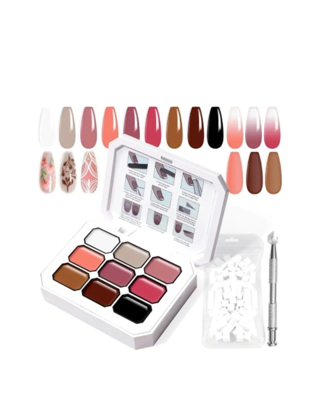 9 Color Ombre Nail Palette Case